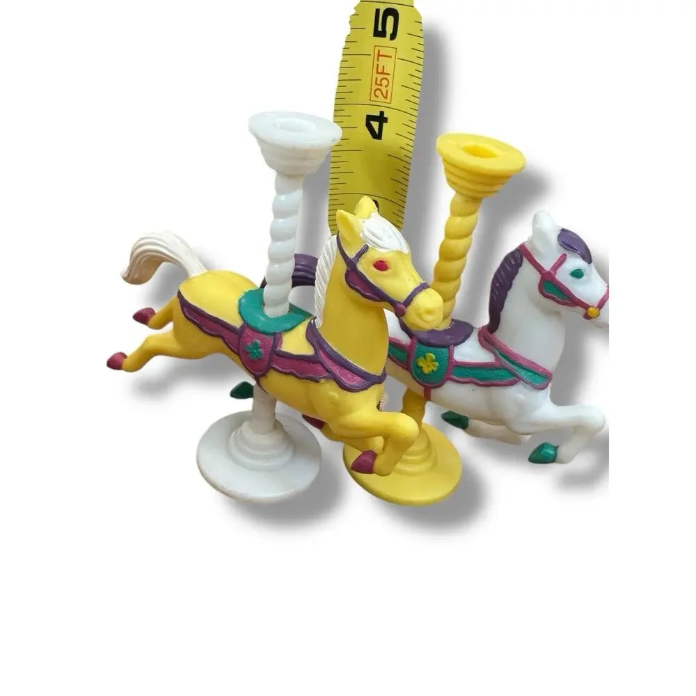 Wilton Carousel Horse Cake Separator Set of 2 Vintage 1996 Cake Toppers Toys